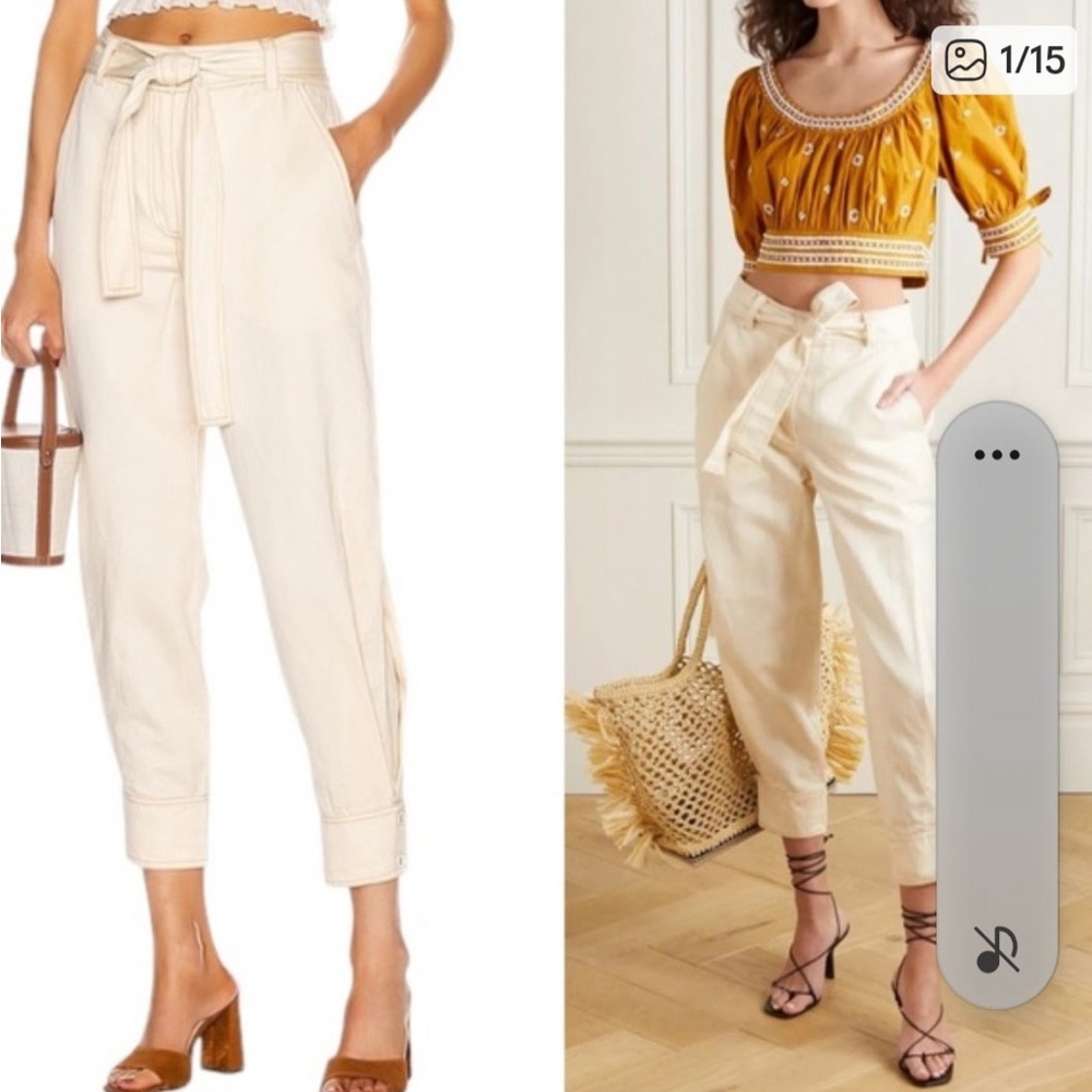 Ulla Johnson‎ Off-White Cropped Pants